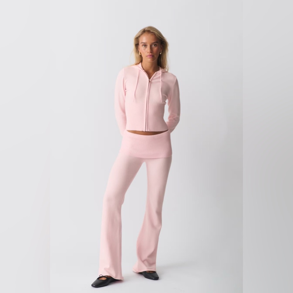 Pink Knit Hoodie and Pants Set from Gina Tricot